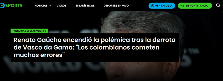 DSports sobre declara&ccedil;&atilde;o de Renato Ga&uacute;cho