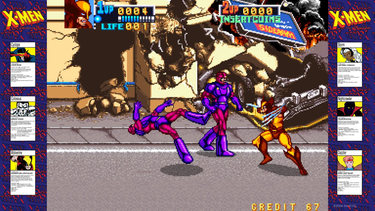 X-Men: The Arcade Game &eacute; um beat 'em up cl&aacute;ssico da Konami para at&eacute; 6 jogadores simult&acirc;neos