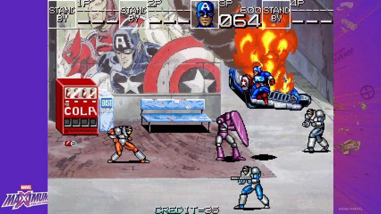 Captain America and the Avengers apresenta vers&otilde;es de Arcade, Mega Drive e NES