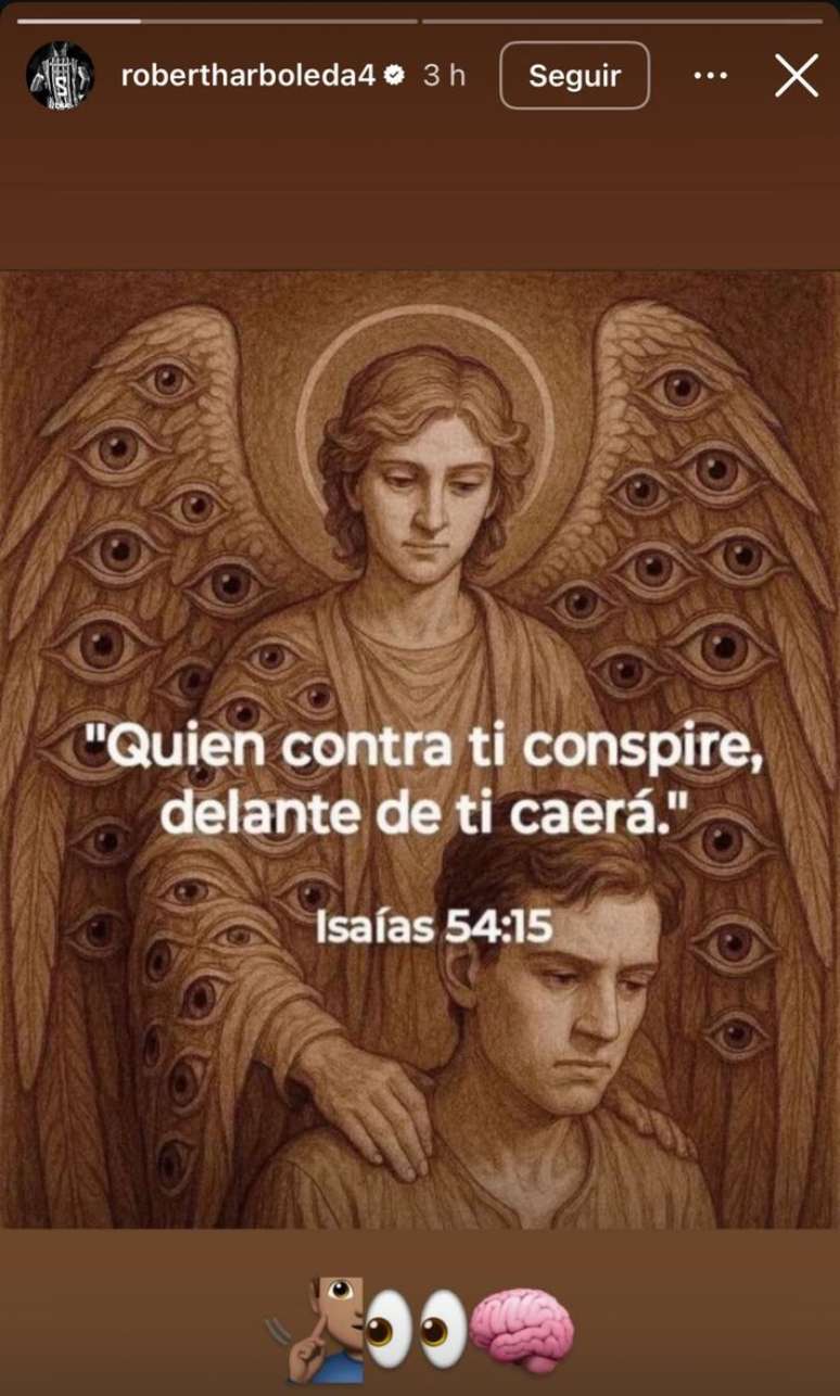 Arboleda cita trecho b&iacute;blico em publica&ccedil;&atilde;o no Instagram