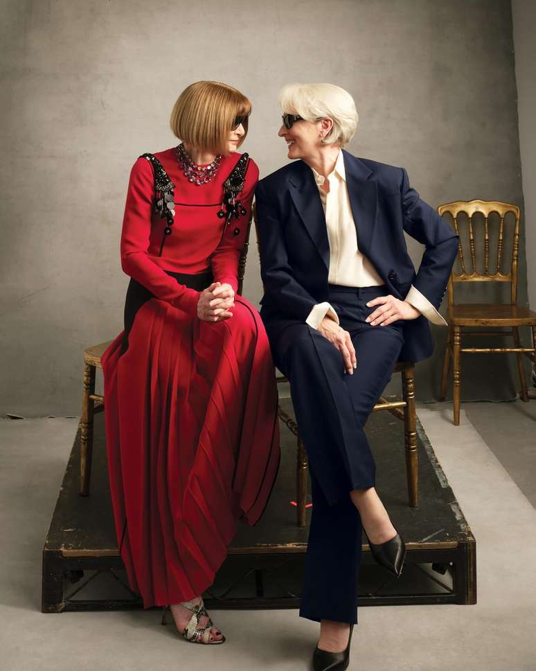 Anna Wintour e Meryl Streep para a revista Vogue 