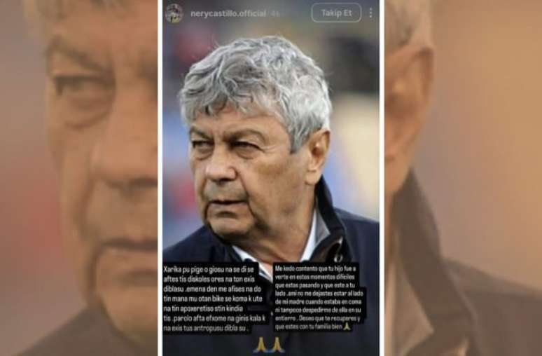 Reprodu&ccedil;&atilde;o/Instagram - Legenda: Nery Castillo postou uma mensagem nas redes sociais criticando o ex-treinador Mircea Lucescu