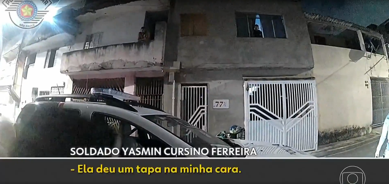 Soldado Yasmin Cursino Ferreira, que n&atilde;o portava c&acirc;mera corporal, alegou ter sido agredida