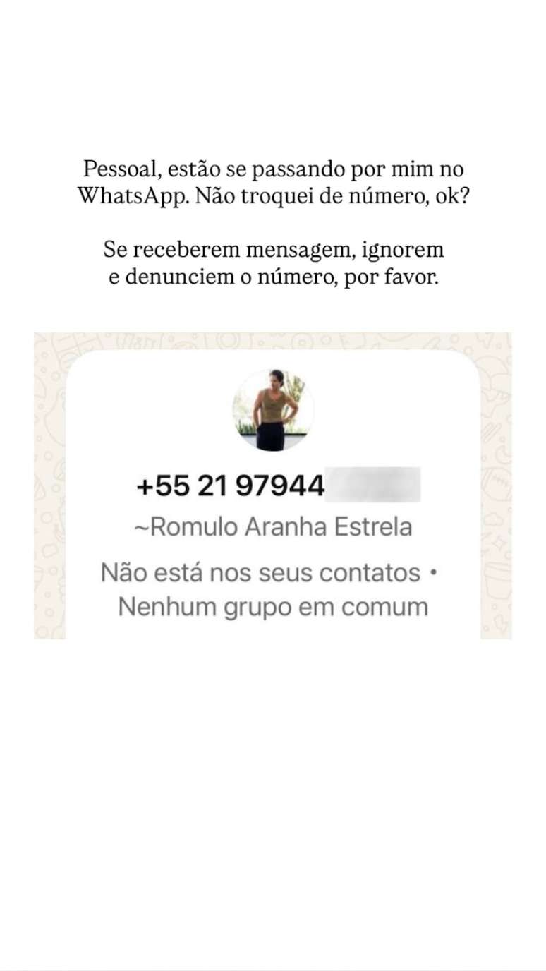 Romulo Estrela faz alerta ap&oacute;s se tornar v&iacute;tima de golpe