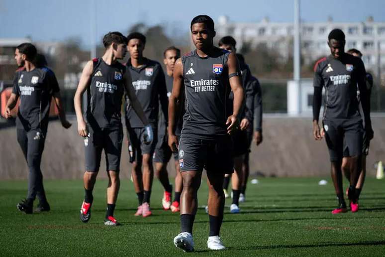 Endrick durante treinamento do Lyon &ndash;