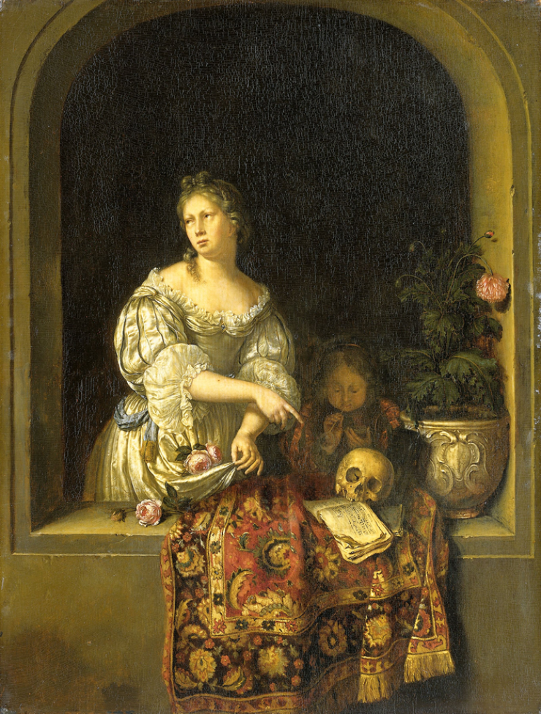 Margaret Squires destaca que 'observamos em pinturas europeias muitos tapetes com os cl&aacute;ssicos desenhos persas', como neste quadro do pintor holand&ecirc;s Willem van Mieris (1662-1747)