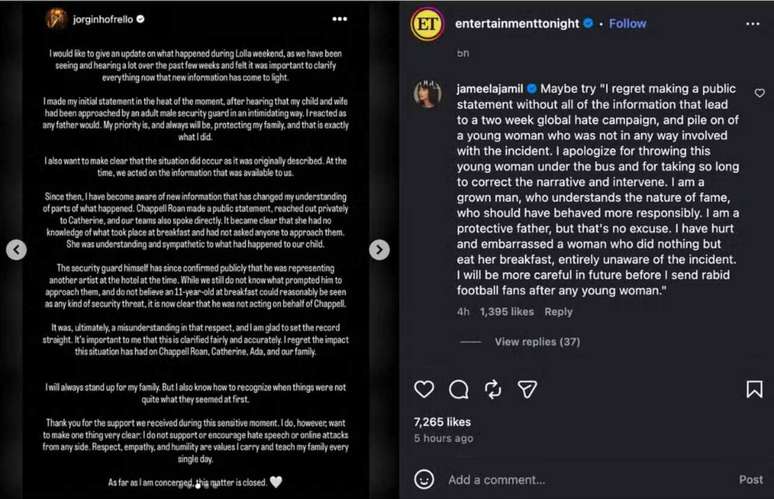 Jameel Jamil reage &agrave; publica&ccedil;&atilde;o de Jorginho, do Flamengo &ndash;