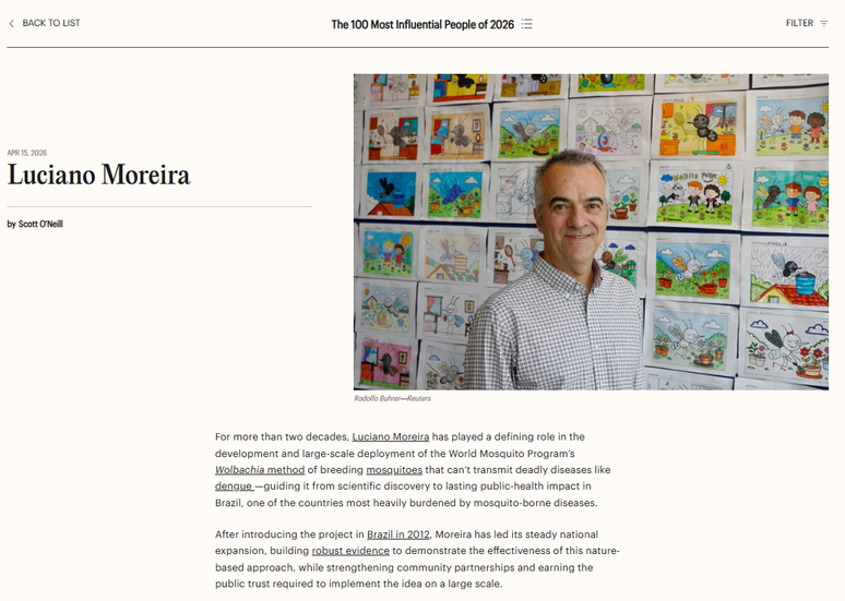 Luciano Moreira aparece na se&ccedil;&atilde;o de 'Inovadores', na lista das 100 pessoas mais influentes do mundo, da Time