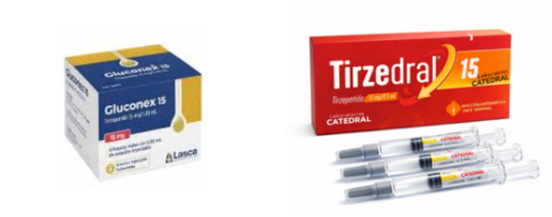 Gluconex மற்றும் Tirzedral பிராண்ட் பேனாக்கள் பராகுவேயில் இருந்து வருவதாக விளம்பரம் செய்யப்பட்டது
