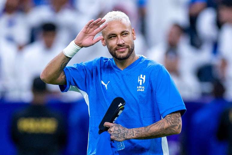 Neymar Jr durante jogo da AFC Champions League Elite entre Al-Hilal e Esteghlal no dia 4 de novembro de 2024 na Kingdom Arena, em Riyadh, Ar&aacute;bia Saudita. (Photo by Abdullah Ahmed/Getty Images)