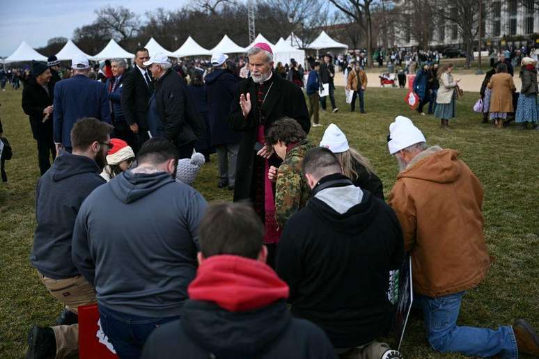 O bispo Strickland na Marcha pela Vida, em Washington D.C., em 2024