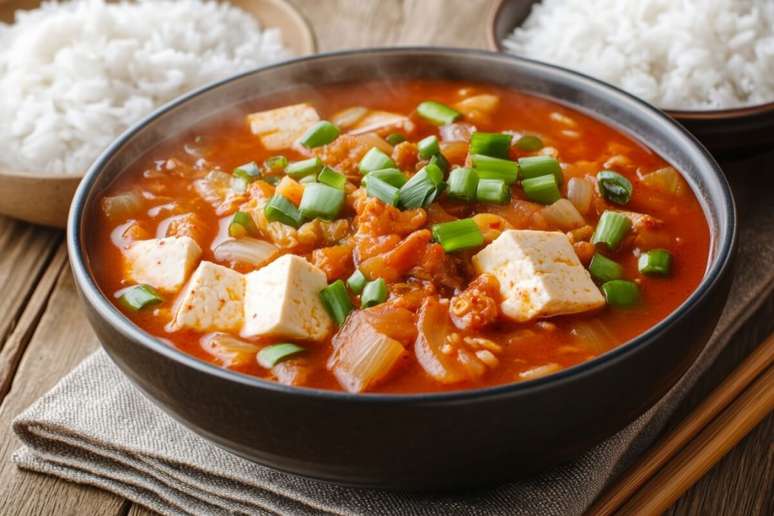 Ensopado de tofu com legumes 