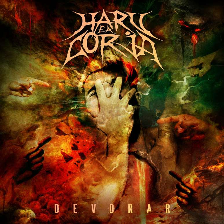 A capa do single &ldquo;Devorar&rdquo; de Haru e a Corja