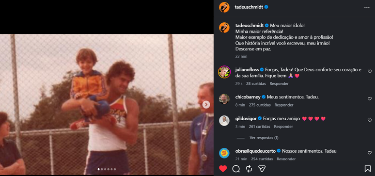 Tadeu homenageia o irm&atilde;o 