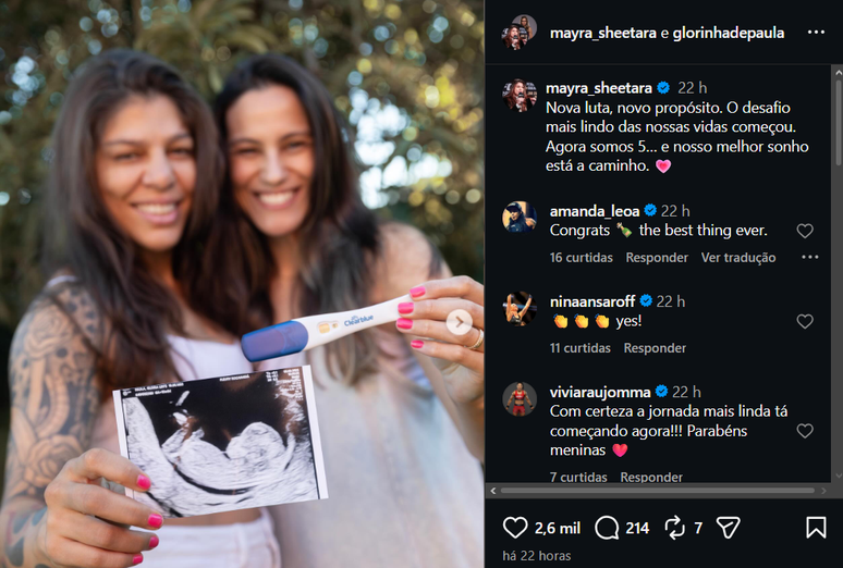 An&uacute;ncio foi feito por meio do Instagram 