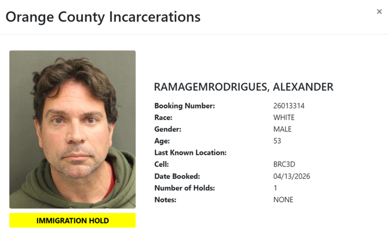 Ramagem foi preso pelo ICE e solto dois dias depois