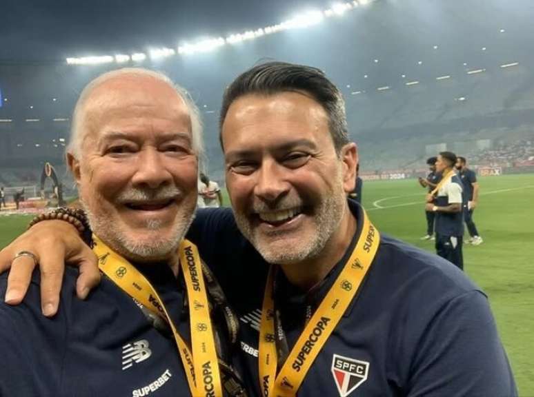 Harry Massis e Rui Costa, presidente e executivo de futebol do S&atilde;o Paulo, respectivamente.