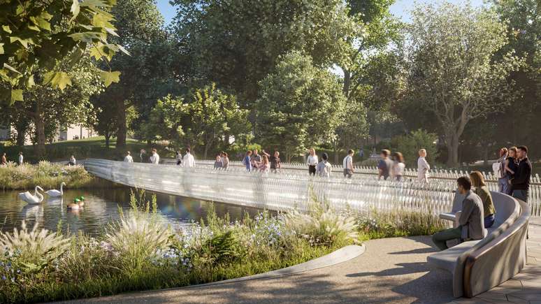 A ponte no St James's Park ser&aacute; reconstru&iacute;da com um parapeito de vidro que remeter&aacute; a uma tiara real
