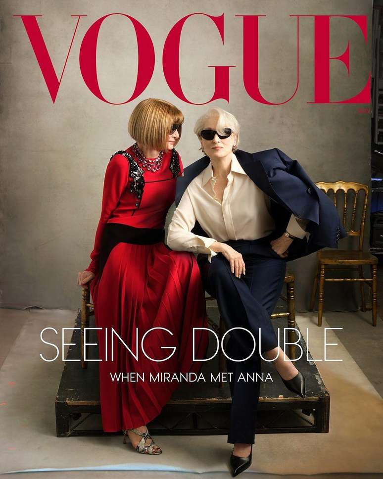 A capa da Vogue com Anna Wintour e Meryl Streep como Miranda Priestly gerou grande repercuss&atilde;o