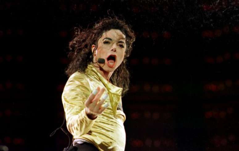 O cantor Michael Jackson em apresenta&ccedil;&atilde;o no Est&aacute;dio do Morumbi, em S&atilde;o Paulo, em 1993