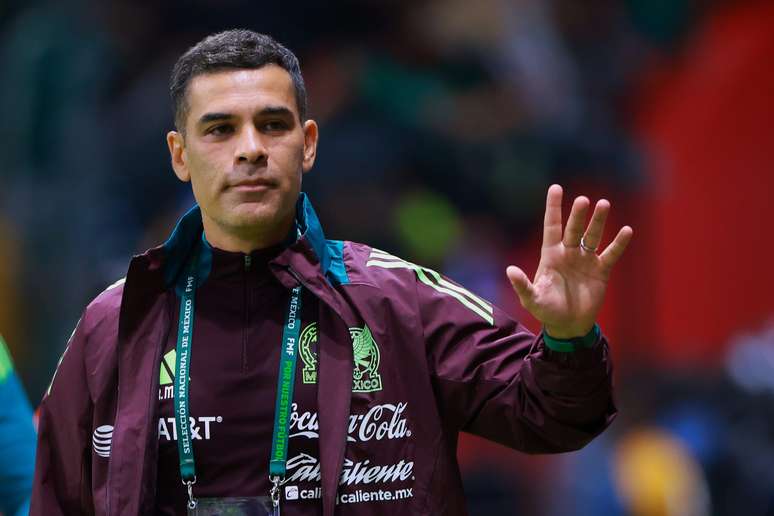 Rafa M&aacute;rquez durante partida do M&eacute;xico 