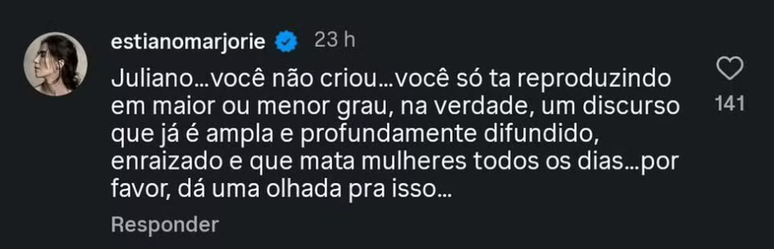 Rea&ccedil;&atilde;o de Marjorie Estiano