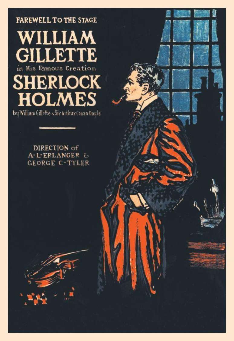 William Gillette adaptou Sherlock Holmes para o teatro