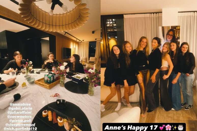 Registros do jantar para celebrar Anne Marie