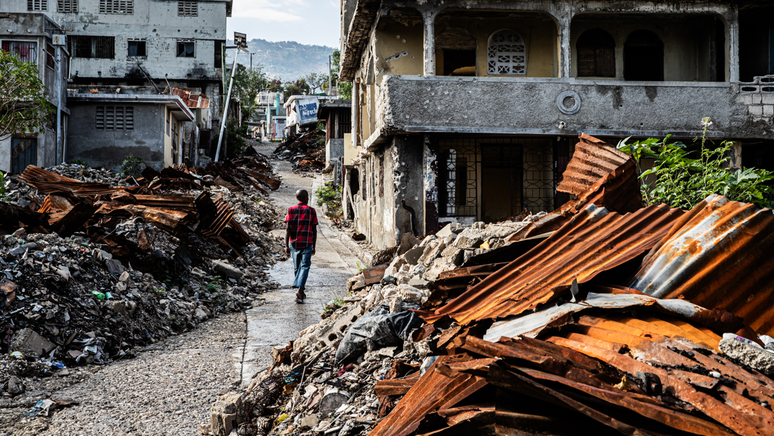 O bairro de Solino, em Porto Pr&iacute;ncipe, foi alvo de ataques das gangues em dezembro de 2024