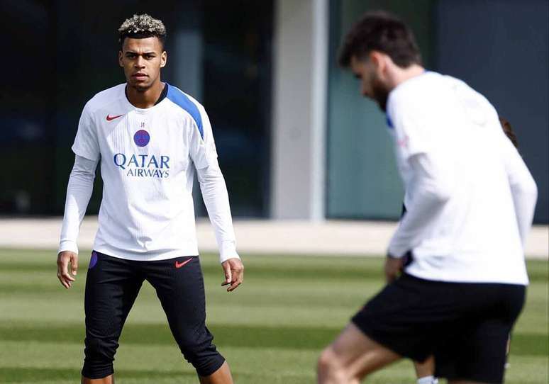 Jogadores do PSG durante treinamento da equipe &ndash;