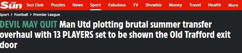 The Sun tamb&eacute;m aponta barca do Manchester United &ndash;