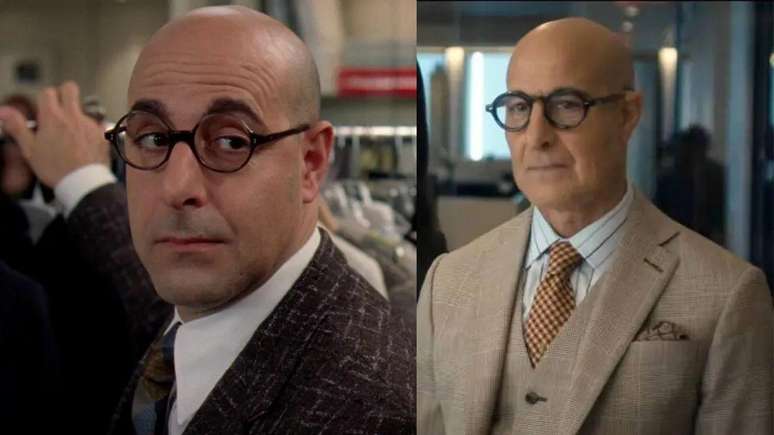 Stanley Tucci antes e depois.