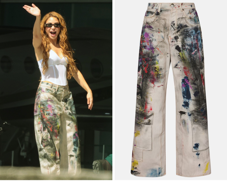 Shakira e cal&ccedil;a da Acne Studios 