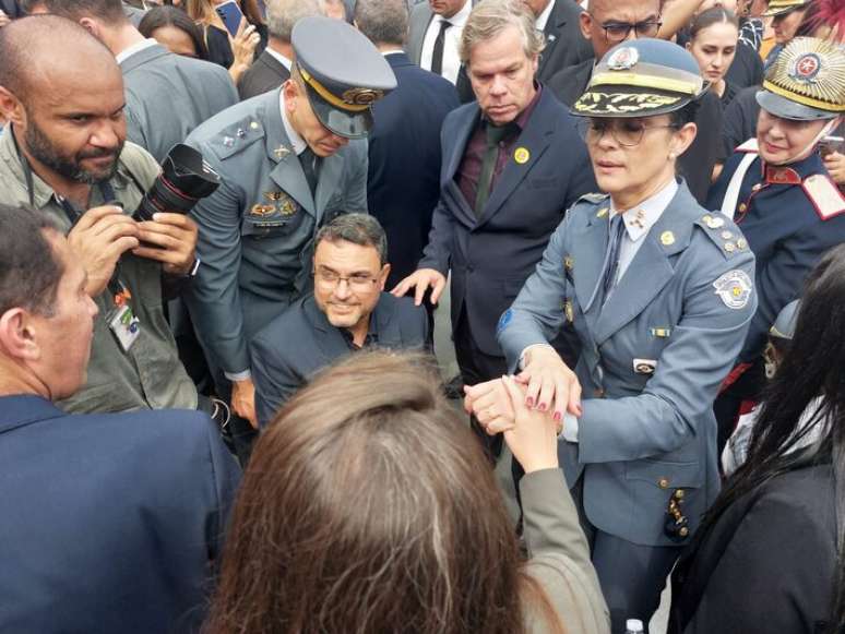 A nova comandante da PM e o marido, o tenente Lu&iacute;s Cavalli, integrante do Comit&ecirc; Paraol&iacute;mpico Brasileiro