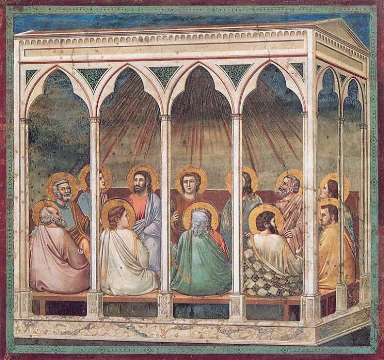 Obra de 1304, de Giotto, representa os ap&oacute;stolos reunidos no dia de Pentecostes