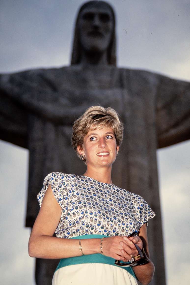 A princesa Diana em visita ao Rio de Janeiro, em 1991