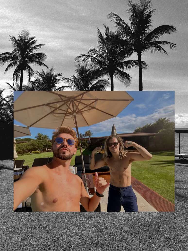 Marcus Majella sem camisa ap&oacute;s perder 30 kg