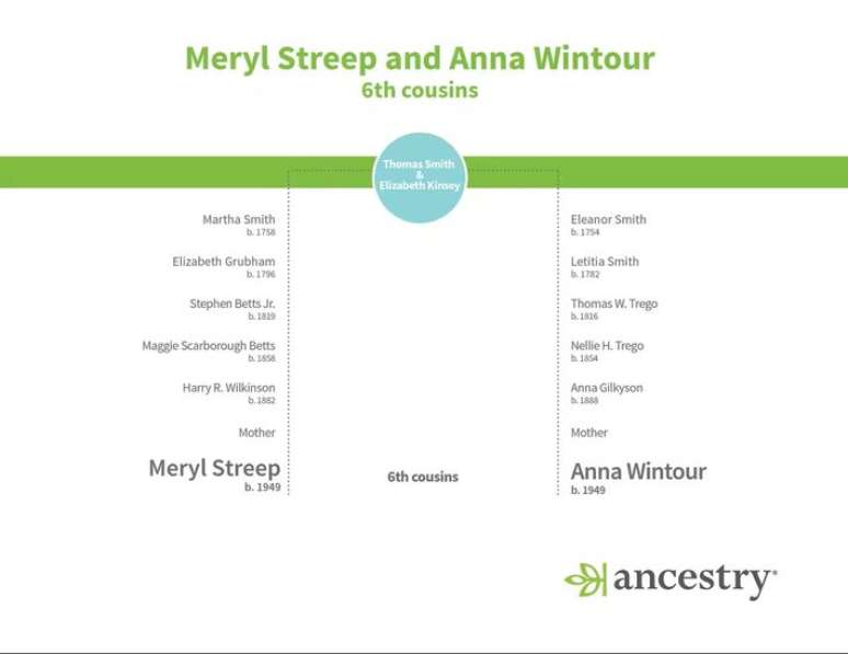 Anna Wintour e Meryl Streep descobrem parentesco; veja gr&aacute;fico
