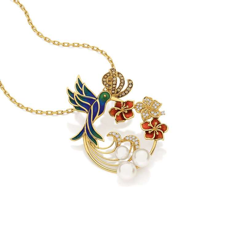 Pingente pingente em cloisonn&eacute; de Julio Okubo 