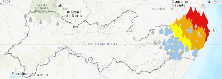 Maiores concentra&ccedil;&otilde;es de Chuva em Pernambuco.