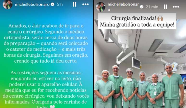 Michele atualiza estado de sa&uacute;de de Bolsonaro