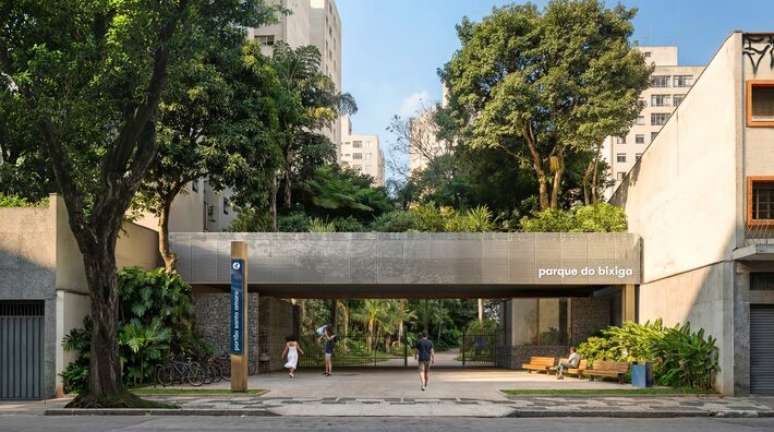 Entrada do Parque do Bixiga, segundo projetado pelo escrit&oacute;rio paulistano Democratic Architects. Imagem ilustrativa