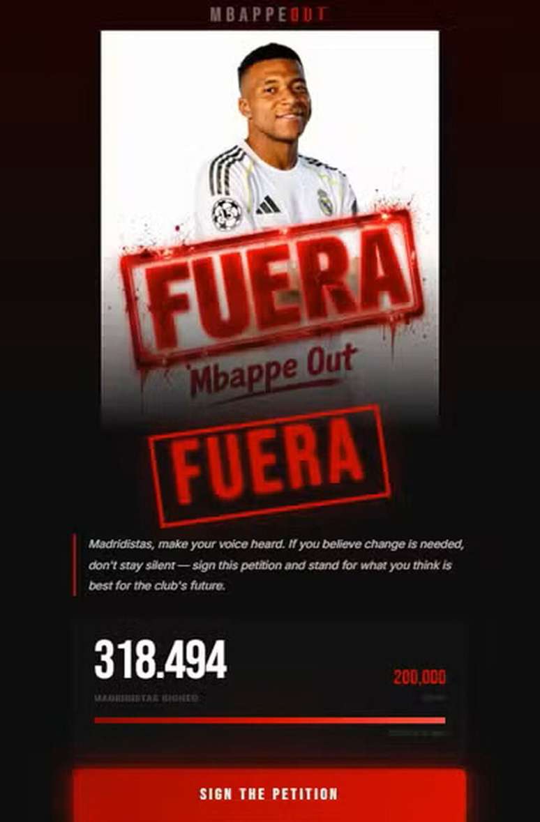 Abaixo-assinado explode na web entre torcedores do Real Madrid &ndash;