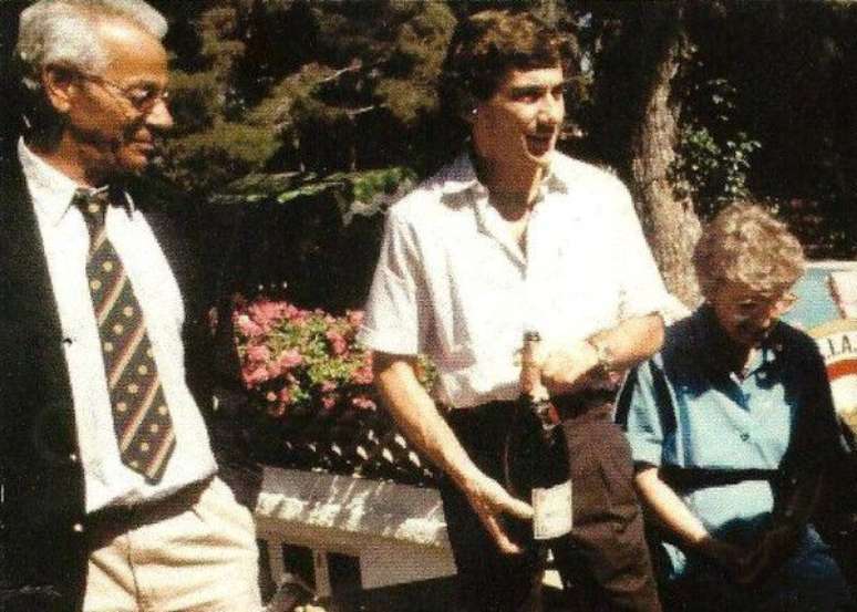 Hermano Silva ao lado de Ayrton Senna