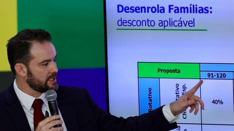 O ministro da Fazenda, D&aacute;rio Durigan, na apresenta&ccedil;&atilde;o do Desenrola 2.0