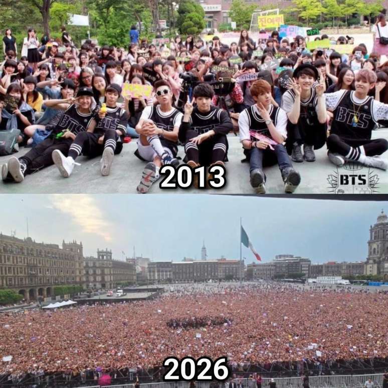 BTS antes e depois.