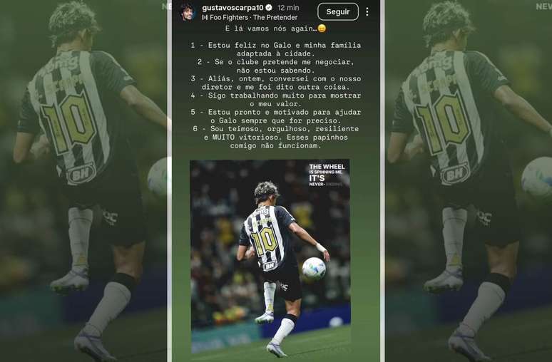 Scarpa fez forte desabafo sobre rumor de sa&iacute;da do Atl&eacute;tico-MG &ndash;