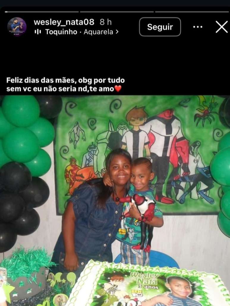 Wesley homenageou sua m&atilde;e neste Domingo 