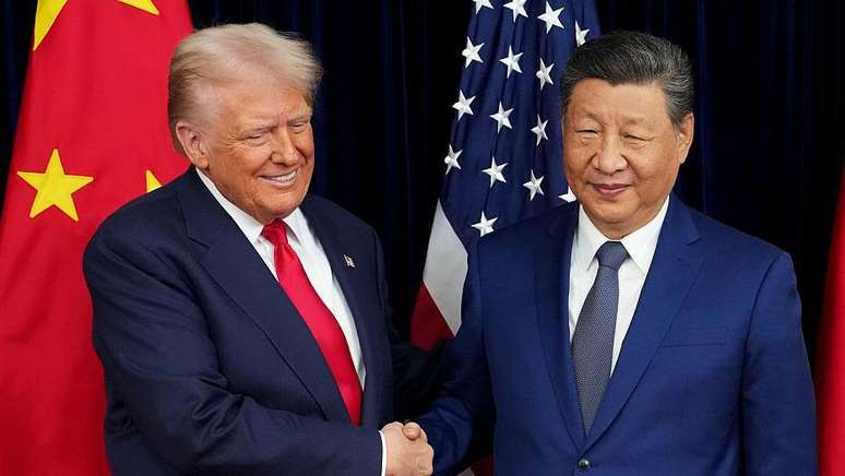 Trump e Xi quando se encontraram na Coreia do Sul no ano passado