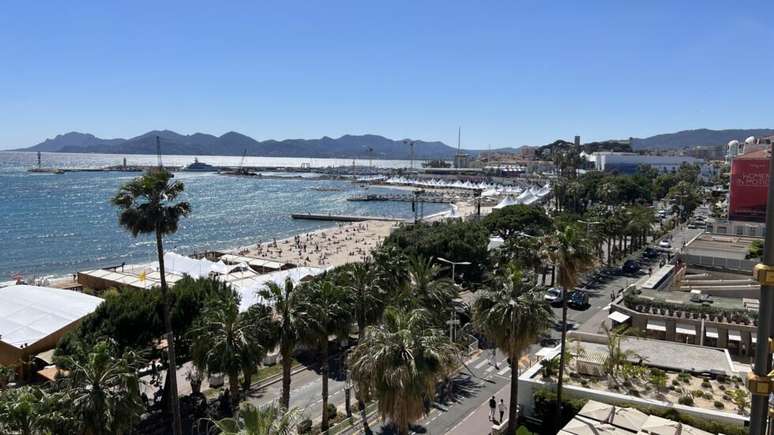 Foto tirada nas ruas de Cannes, algumas horas antes da cerim&ocirc;nia de abertura do Festival de Cinema de Cannes de 2026.